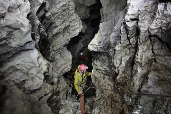 Nella via attiva del Sumidero del Puercoespin (foto P. Porcu)